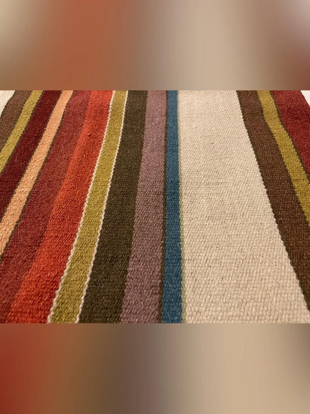 Rare Pottery Barn Dexter Dhurrie Stripe Kilim Floor Pillow cover, 2012, 30”
